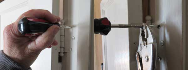 Removing painted door screws Step 2